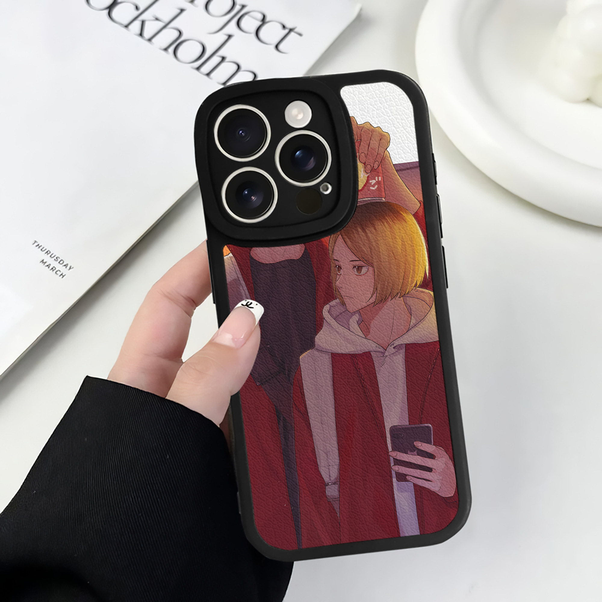 （画像用） ハイキュー!! Haikyu!! 【iPhone 16シリーズ対応】シリコンスマホケース（レザー調） 材質：シリコン